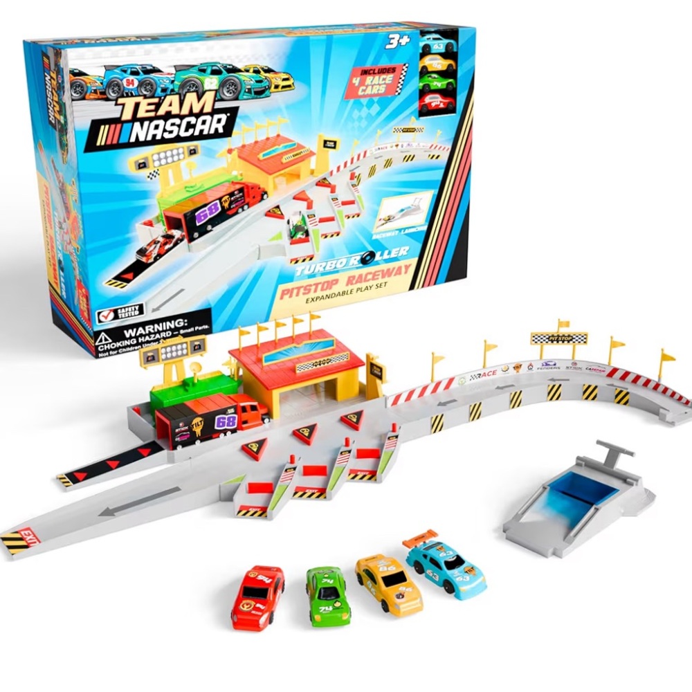 Team Nascar Turbo Roller Raceway Set with Race Cars